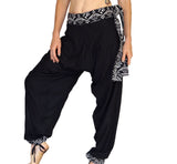 'Harem Pants' Rayon Gyspy Pants with belt - Black - zootzu