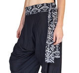 'Harem Pants' Rayon Gyspy Pants with belt - Black - zootzu