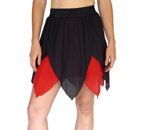'Floating Petal Skirt' Fairy, Belly Dancer - Black/Red
