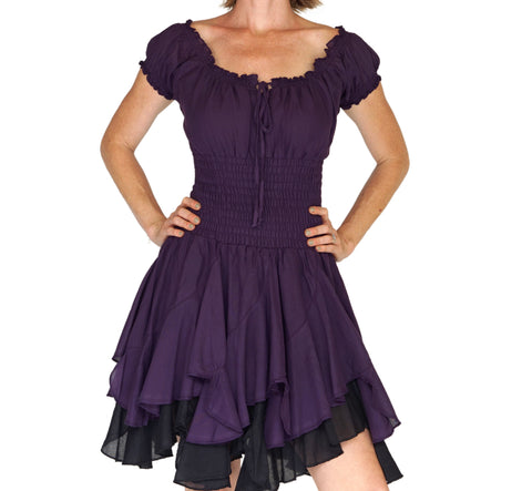 'Willow' Womens Renaissance Costume Dress - Dark Purple