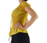 'SS Peasant Blouse, Chemise' - Yellow - zootzu