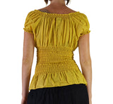 'SS Peasant Blouse, Chemise' - Yellow - zootzu