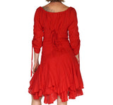 'Bonny Dress' Womens Renaissance Gypsy Gown Pirate Costume - Red - zootzu