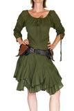 'Bonny Dress' Womens Renaissance Gypsy Gown Pirate Costume - Green - zootzu