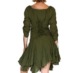 'Bonny Dress' Womens Renaissance Gypsy Gown Pirate Costume - Green - zootzu