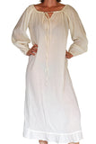 'Long Chemise' Overdress Renaissance Medieval Blouse - Cream - zootzu
