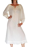 'Long Chemise' Overdress Renaissance Medieval Blouse - Cream - zootzu