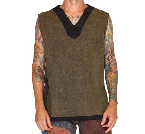 'Freebooter' Sleeveless Shirt - Green/Gray