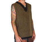 'Freebooter' Medieval Renaissance Festival Sleeveless Shirt - Stone Green/Stone Gray - zootzu