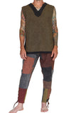 'Freebooter' Medieval Renaissance Festival Sleeveless Shirt - Stone Green/Stone Gray - zootzu