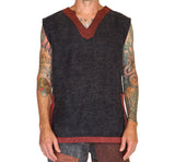 'Freebooter' Medieval Renaissance Festival Sleeveless Shirt - Stone Gray/Stone Brown - zootzu
