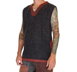 'Freebooter' Medieval Renaissance Festival Sleeveless Shirt - Stone Gray/Stone Brown - zootzu