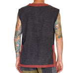 'Freebooter' Medieval Renaissance Festival Sleeveless Shirt - Stone Gray/Stone Brown - zootzu
