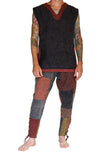 'Freebooter' Medieval Renaissance Festival Sleeveless Shirt - Stone Gray/Stone Brown - zootzu