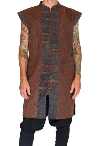 'Pirate Vest' - Stone Brown/Brown Buttons