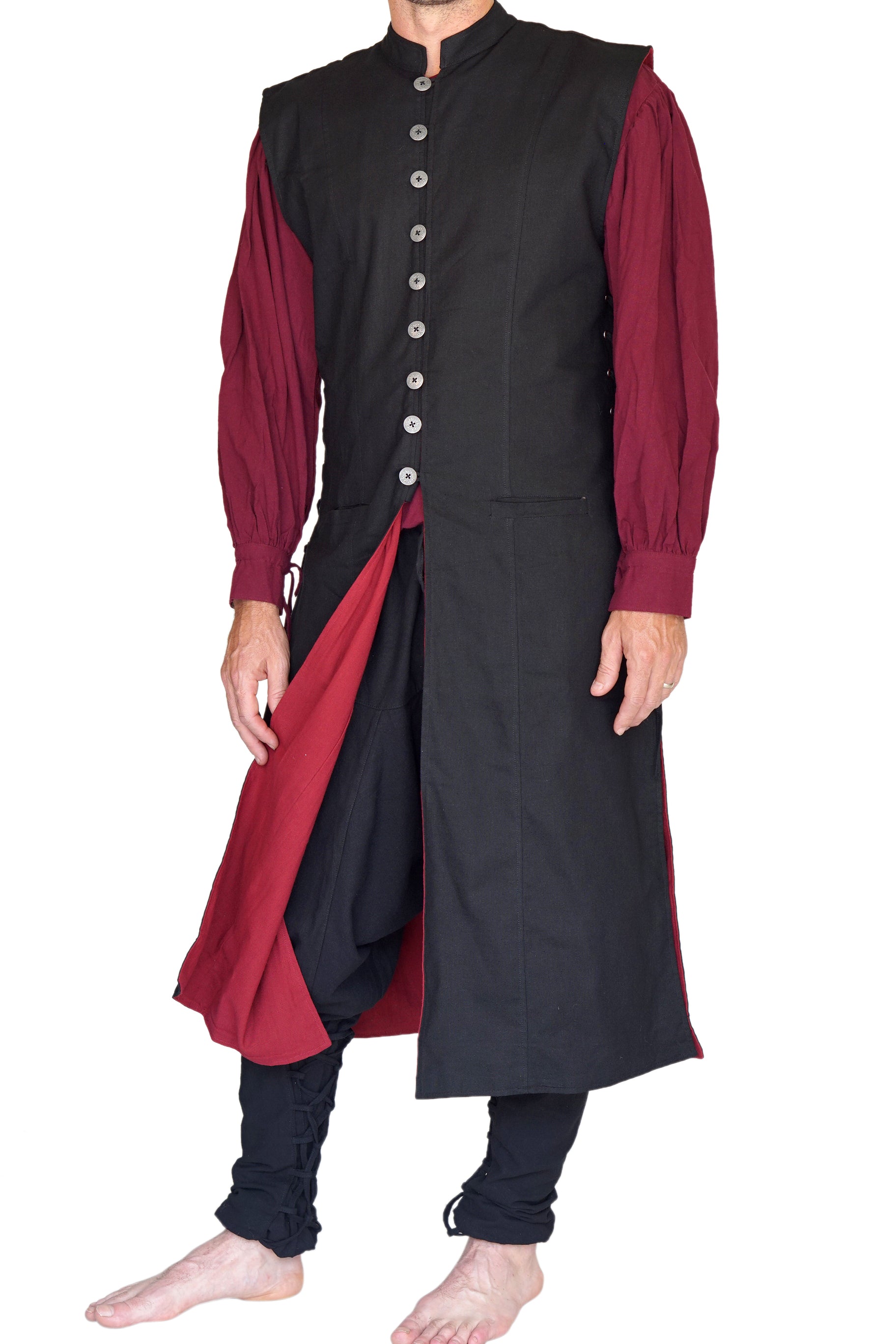 Medieval Duster - Black/Red