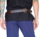 'Satchel Swing Latch' Medieval Leather Utility Belt, Boho  - Brown - zootzu