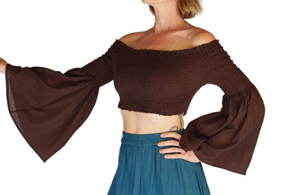 Pixie Shirt Blouse - Brown