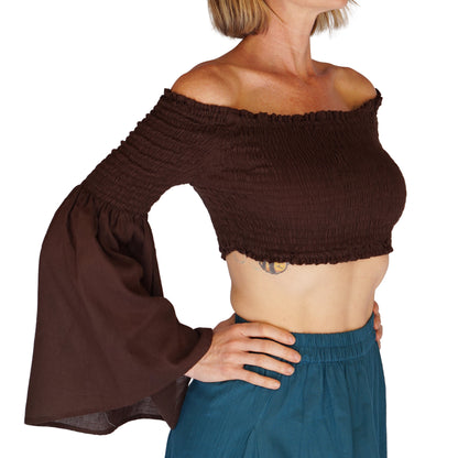 Pixie Shirt Blouse - Brown