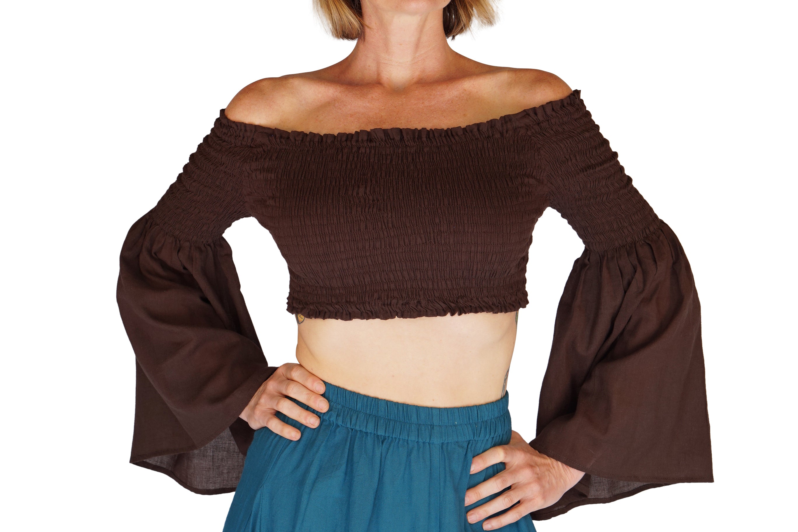 Pixie Shirt Blouse - Brown