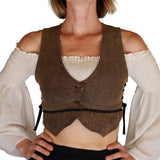 'Petal Vest' Pirate, Boho Vest - Stone Brown