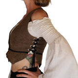 'Petal Vest' Pirate, Boho Vest - Stone Brown