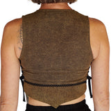 'Petal Vest' Pirate, Boho Vest - Stone Brown