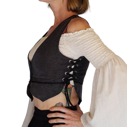 Petal Vest - Stone Gray