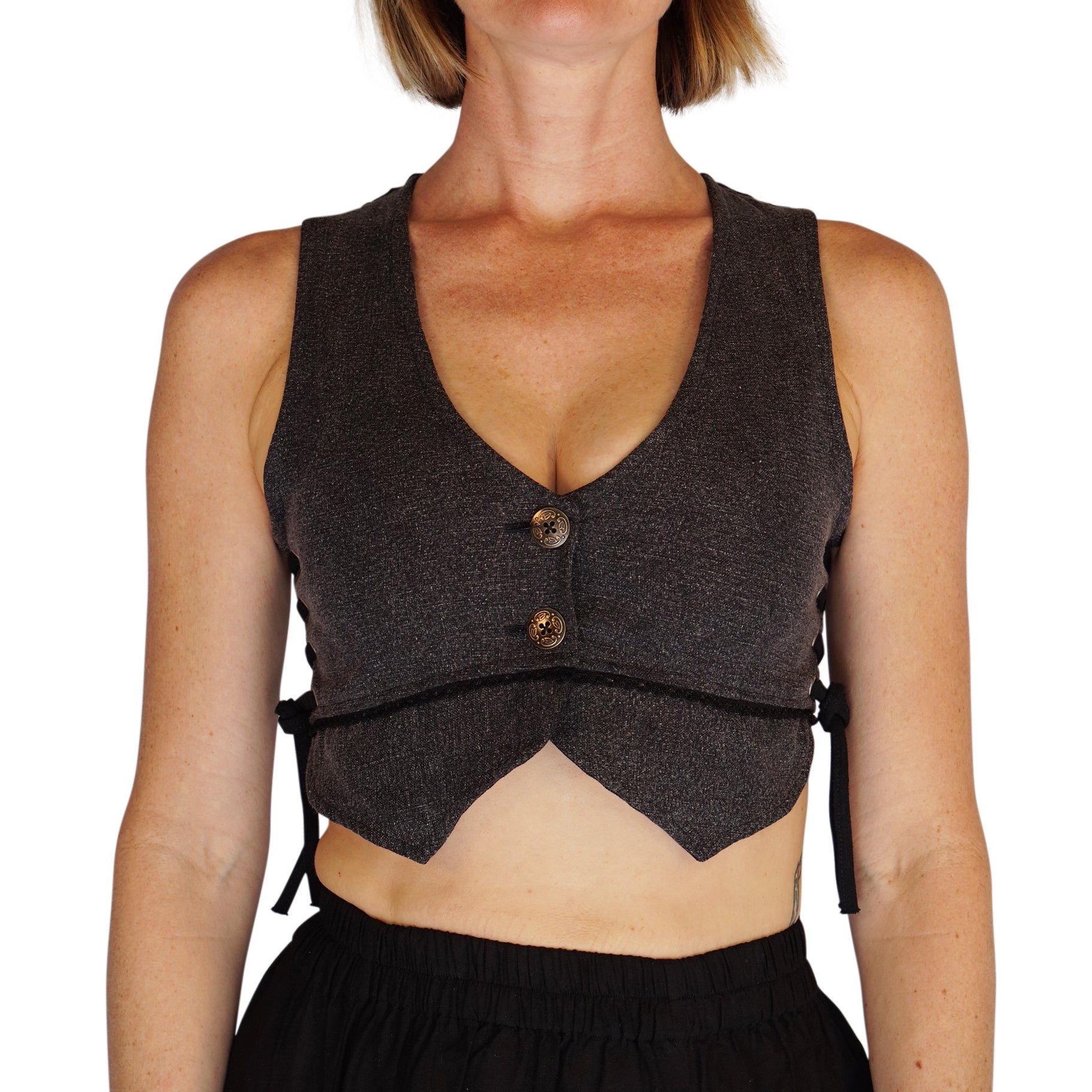 Petal Vest - Stone Gray