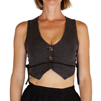 Petal Vest - Stone Gray