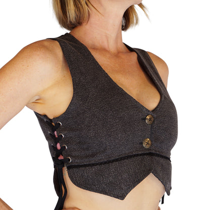 Petal Vest - Stone Gray