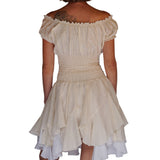 'Willow' Womens Renaissance Costume Steampunk Dress - Cream/White
