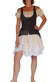 'Willow' Womens Renaissance Costume Steampunk Dress - Cream/White