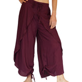 'Split Pants Hitch Up', Womens Pirate Pants - Dark Purple