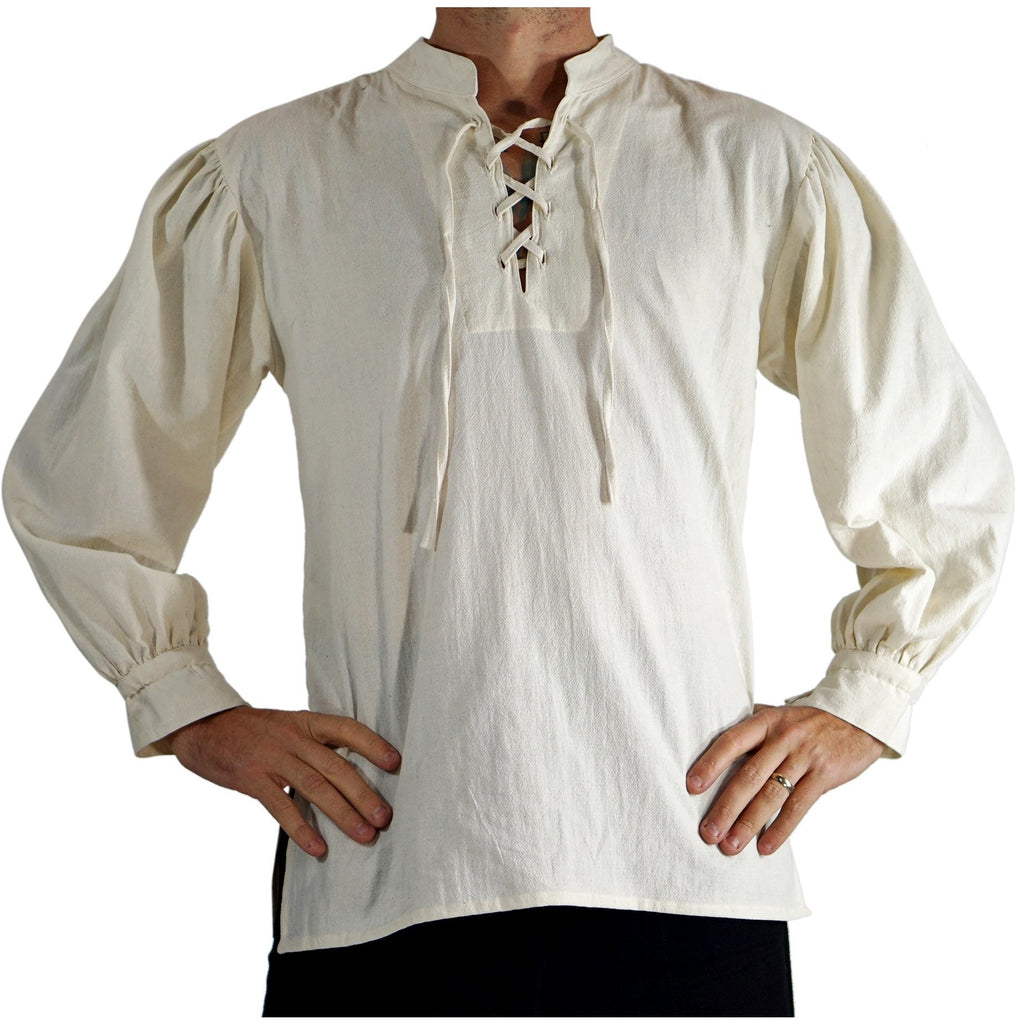 Merchant' Renaissance Shirt, High Collar Cream – Zootzu Garb