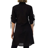 'Sage' Long Chemise, Womens Medieval Shirt, Steampunk Costume  - Black
