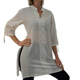 'Sage' Long Chemise, Womens Medieval Shirt - Cream