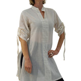 'Sage' Long Chemise, Womens Medieval Shirt - Cream