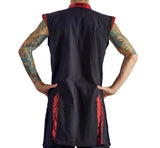 Long Pirate Vest, Silk Trim - Red - zootzu