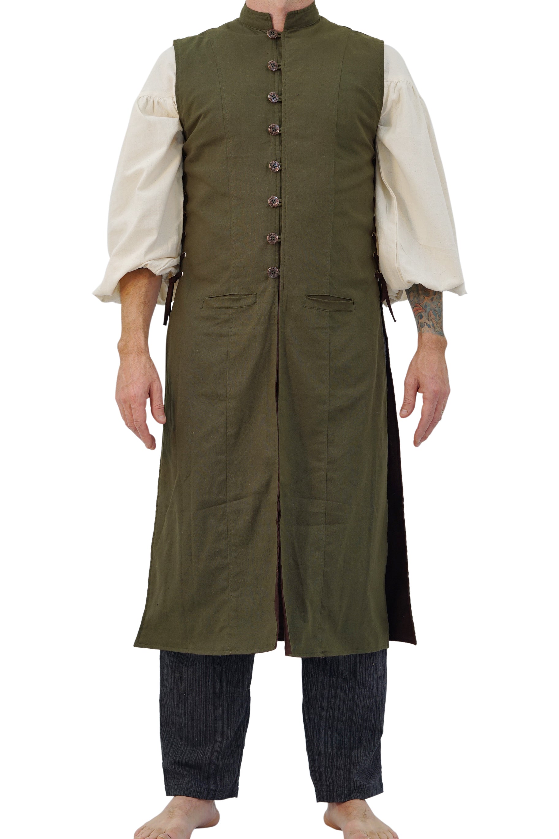 Medieval Duster - Green/Brown