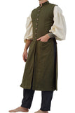 'Medieval Duster' Renaissance Festival Costume Doublet Jerkin - Green/Brown