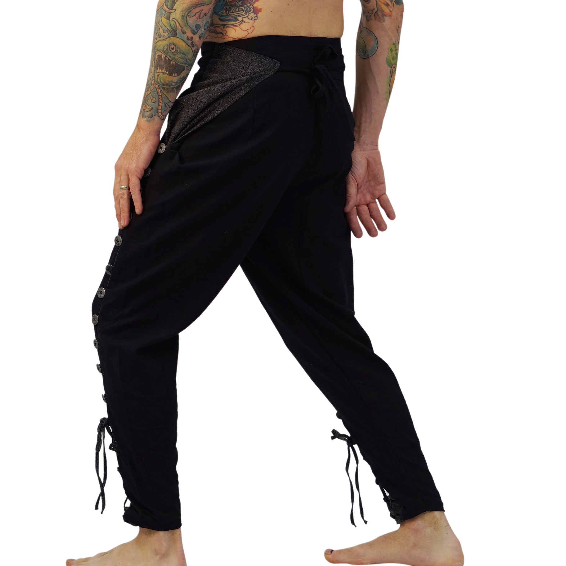 .nibgnus wrapskirt pants black パンツ Navigator Pants - Black/Gray – Zootzu Garb