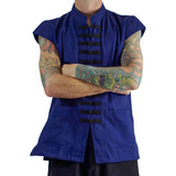 'Naval' Pirate Vest - Plain Cotton - Blue - zootzu