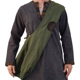 'Monk Bag' Medieval Messenger Bag - Green/Brown