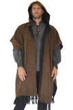 'Mantle Wrap' Medieval Shawl - Earthy Brown/Black