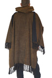 'Mantle Wrap' Medieval Shawl - Earthy Brown/Black