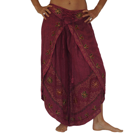 'Split' Indian Rayon Harem, Belly Dancer Pants - Pink