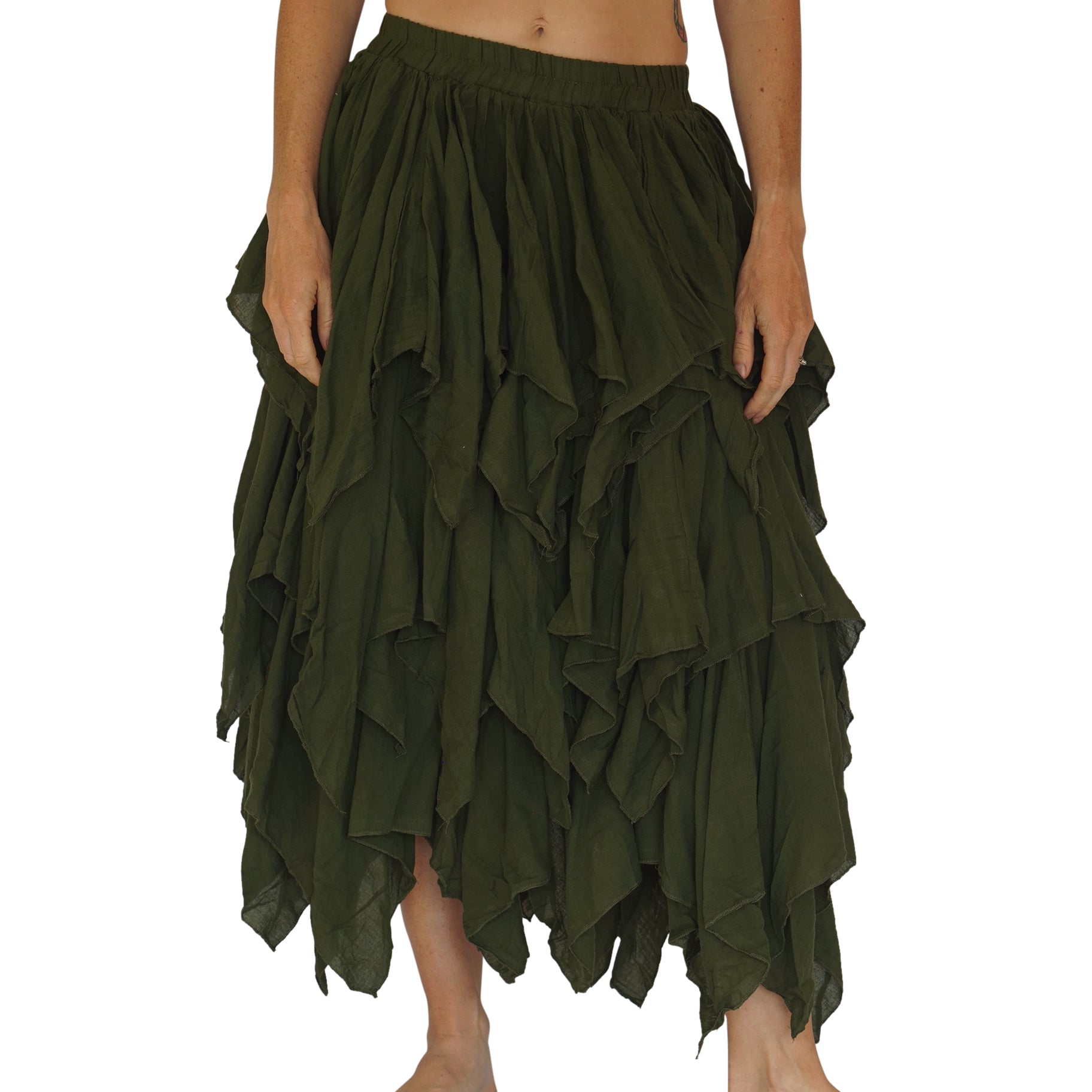 Fay Ragged Cut Skirt - Fern Green