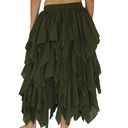 Fay Ragged Cut Skirt - Fern Green