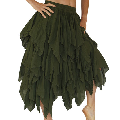 Fay Ragged Cut Skirt - Fern Green